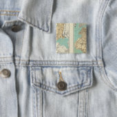 NY City, Brooklyn Vierkante Button 5,1 Cm (In situ)