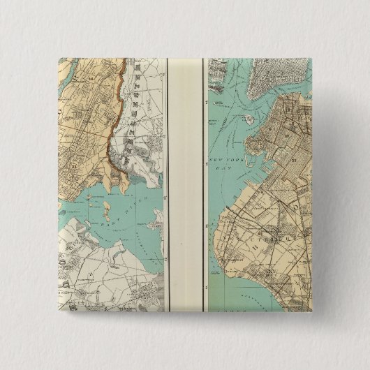 NY City, Brooklyn Vierkante Button 5,1 Cm (Voorkant)