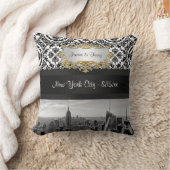 NY City Skyline BW 431 Damask Pillow Kussen (Deken)