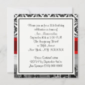 NY City Skyline BW 432 Damask Birthday Party Kaart (Achterkant)