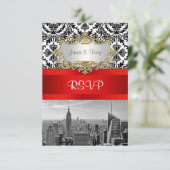 NY City Skyline BW 432 Damask RSVP 1 (Staand voorkant)