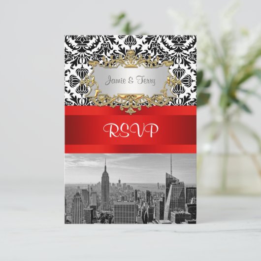 NY City Skyline BW 432 Damask RSVP 1 (Staand voorkant)