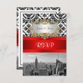 NY City Skyline BW 432 Damask RSVP 1 (Voorkant / Achterkant)