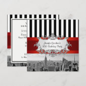 NY City Skyline BW B2 Birthday Party Uitnodiging (Voorkant / Achterkant)