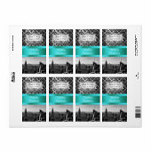 NY City Skyline BW B3 Damask F2 - Wijnlabel Etiket (Full Sheet)