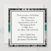 NY City Skyline BW B3 Damask Verjaardagsfeestje Ui Kaart (Achterkant)