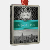 NY City Skyline BW B3 Damast F2 - Ornament (Rechts)