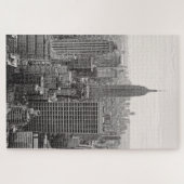 NY City Skyline Empire State Building, WTC BW Legpuzzel (Horizontaal)