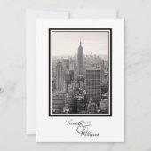 NY City Skyline ESB BW bruiloft uitnodigen Kaart (Voorkant)