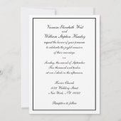 NY City Skyline ESB BW bruiloft uitnodigen Kaart (Achterkant)