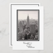 NY City Skyline ESB BW bruiloft uitnodigen Kaart (Voorkant / Achterkant)
