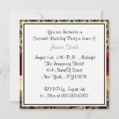 NY City Skyline Sepia B4 Damask Sweet 16 Invite Kaart (Achterkant)