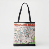 NY Finger Lakes Schouder Canvas tas (Voorkant)