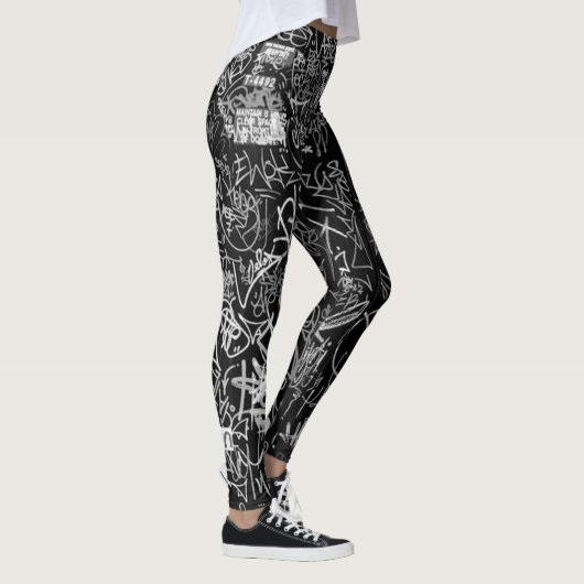 NY GRAFFITI HEEFT LEGGINGS ZWART OMHOOG (Rechts)
