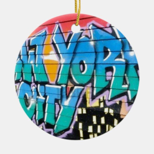 ny graffiti keramisch ornament (Voorkant)