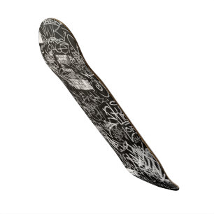 NY GRAFFITI SKATEBOARD BLACK & GRAY