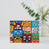 NY Graffiti Street Art - Gekke muzikanten Briefkaart (Staand voorkant)