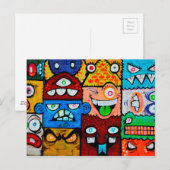 NY Graffiti Street Art - Gekke muzikanten Briefkaart (Voorkant / Achterkant)