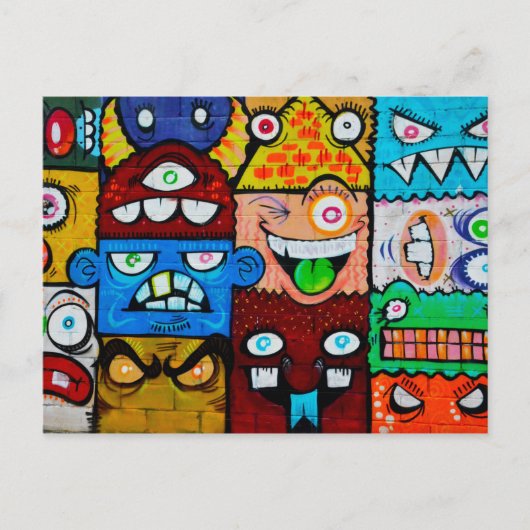 NY Graffiti Street Art - Gekke muzikanten Briefkaart (Voorkant)