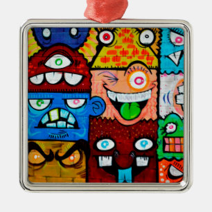 NY Graffiti Street Art - Gekke muzikanten Metalen Ornament