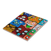 NY Graffiti Street Art - Gekke muzikanten Tegeltje (Zijkant)