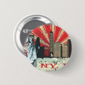  NY in het rood Ronde Button 5,7 Cm (Voorkant /achterkant)