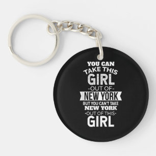 NY Je kan dit meisje uit New York Souvenir weghale Sleutelhanger