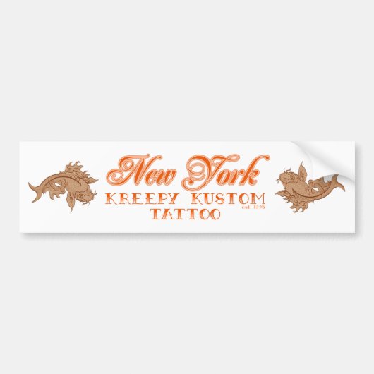 NY Kreepy Kcustom Tattoo Koi Bumpersticker (Voorkant)