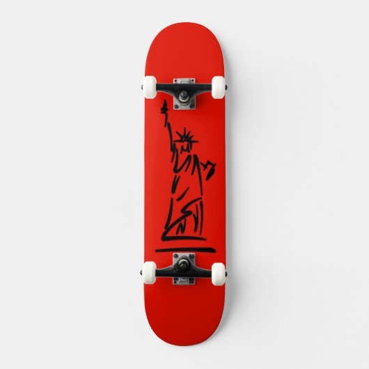 NY Lady Liberty Red Persoonlijk Skateboard (Voorkant)
