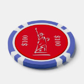 NY Lady Liberty Rood Wit en Blauw Poker Chips (Enkel)