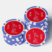 NY Lady Liberty Rood Wit en Blauw Poker Chips (Opstapeling)