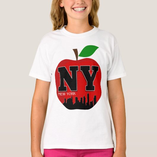 NY NEW YORK DE GROEDE APPEL T-SHIRT (Voorkant)