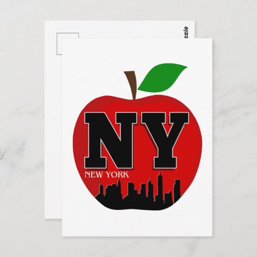 NY NEW YORK DE GROTE APPEL BRIEFKAART (Voorkant / Achterkant)