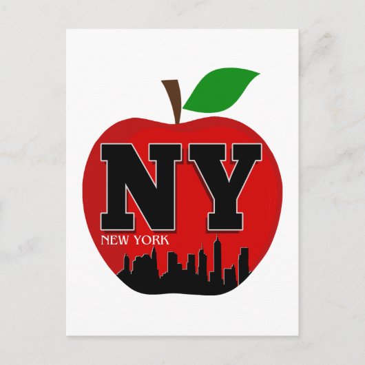 NY NEW YORK DE GROTE APPEL BRIEFKAART (Voorkant)