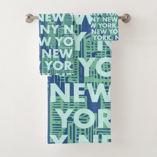 NY NEW YORK Graphic Pattern Bad Handdoek (Insitu)