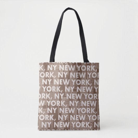 NY NEW YORK Graphic Pattern Tote Bag (Voorkant)