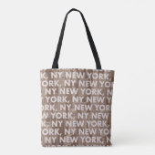 NY NEW YORK Graphic Pattern Tote Bag (Achterkant)