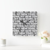 NY NEW YORK Graphic Pattern Vierkante Klok (Huis)