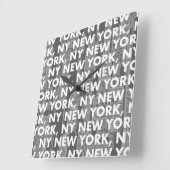 NY NEW YORK Graphic Pattern Vierkante Klok (Hoek)