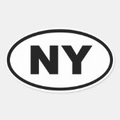 NY New York Ovale Sticker (Voorkant)