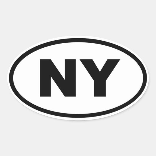 NY New York Ovale Sticker (Voorkant)