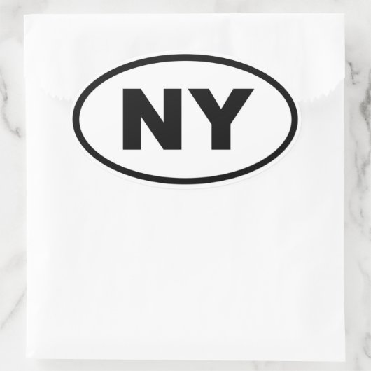NY New York Ovale Sticker (Tas)