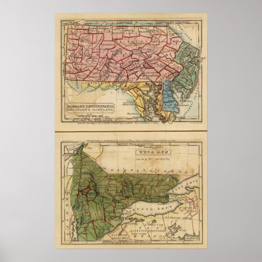 NY, NJ, Pa, Del, Md Poster (Voorkant)