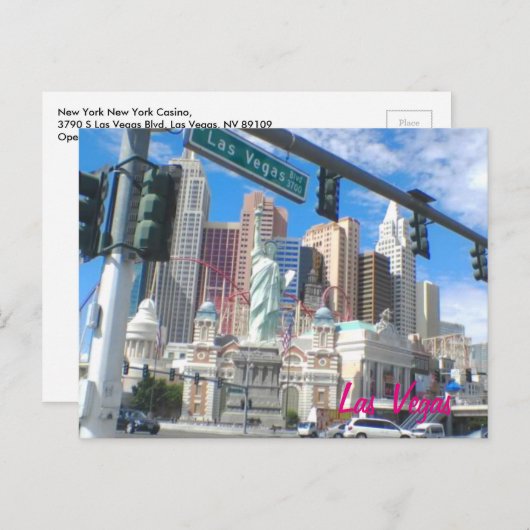 NY NY Las Vegas Blvd Briefkaart (Voorkant / Achterkant)
