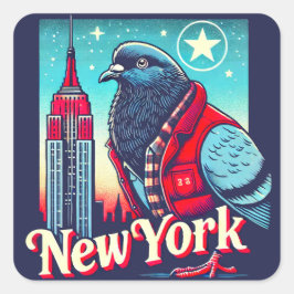 NY PIGEON 2 VIERKANTE STICKER