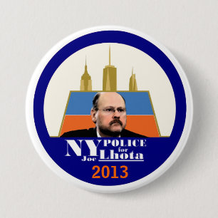 NY Politie wil Joe Lhota voor burgemeester 2013 Ronde Button 7,6 Cm