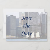 NY - Schooner tegen Manhattan Skyline Save The Date (Achterkant)