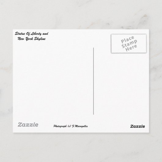 NY Skyline Briefkaart (Achterkant)