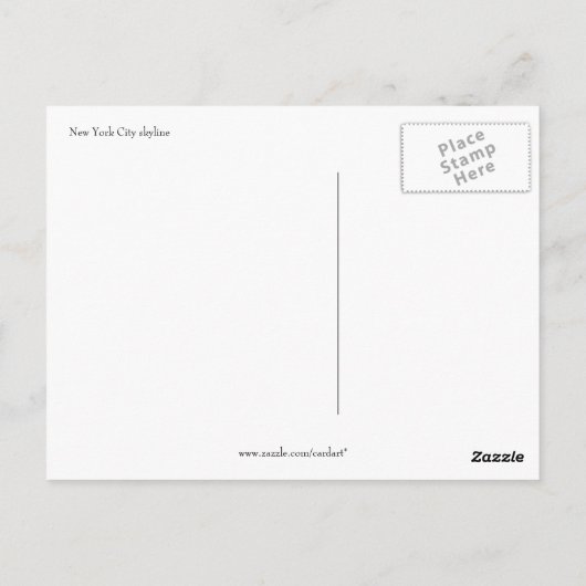 ny skyline briefkaart (Achterkant)