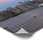 NY Skyline Full Moon in Dusk Panorama Poster (Hoek)